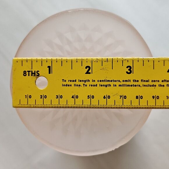 Vintage Indiana Glass Diamond Point Frosted Pink Satin Glass Vase 8" Depression - Picture 6 of 7